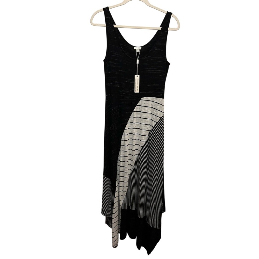 Spenser Jeremy Black Mosaic Print Maxi Dress S Women's NWT Sleeveless Boho Shift